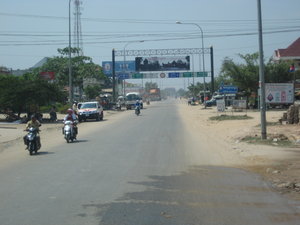 Cambodian road at the border