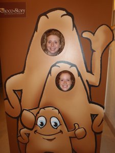 Sarah and Ali as the Chocolate Museum mascots.