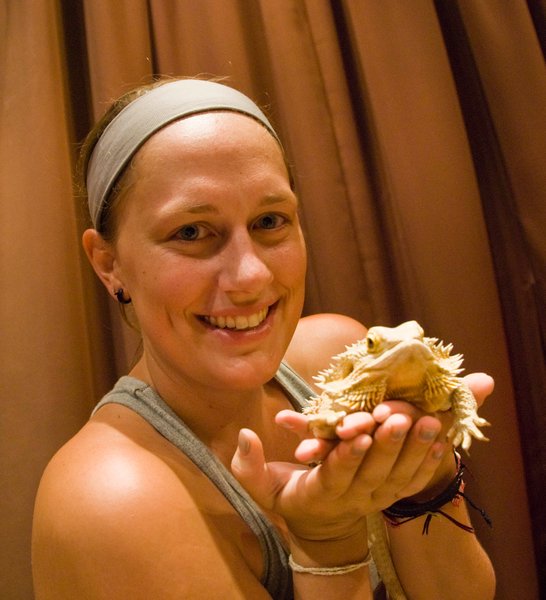 Kristy with bearded dragon