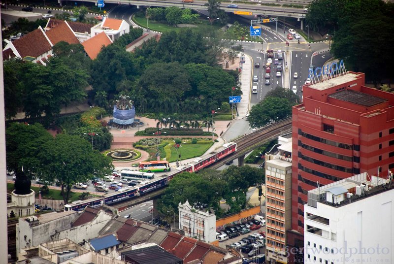View of the streets below from the KL Tower