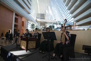 An orchestra in the entrance.