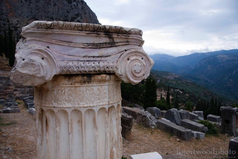 pillar in ancient Delphi