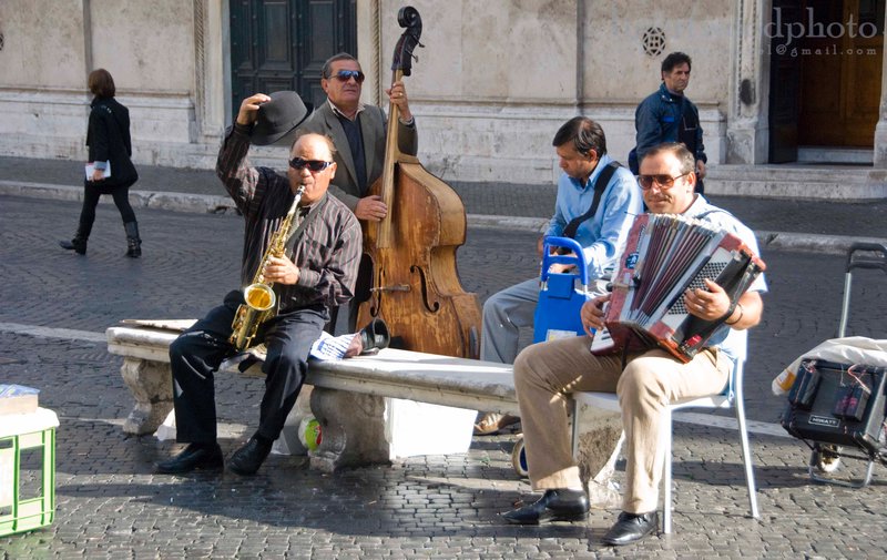 musicians in the square