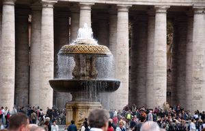 A fountain, outside the Vatican