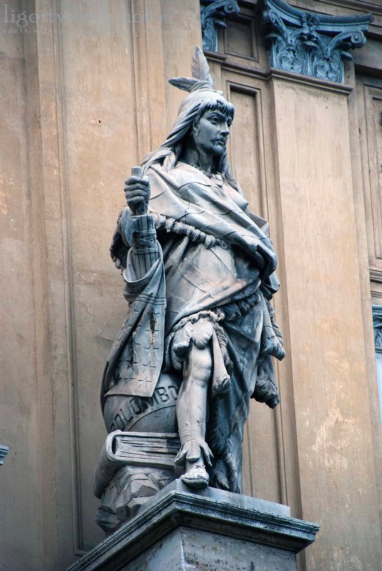 A Native American outside the Galleria Umberto
