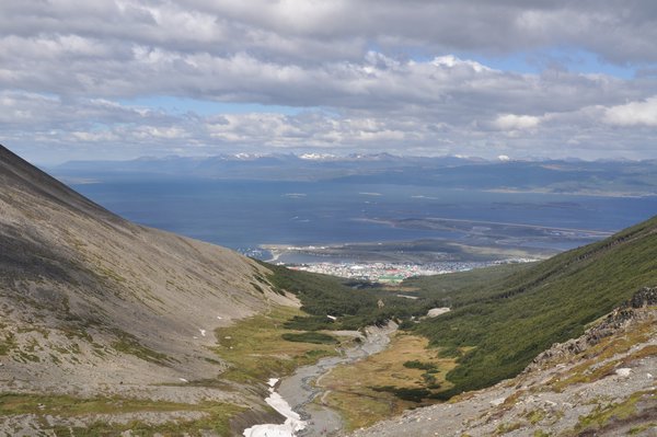 Beagle Channel and Ushuaia from Glacier Martiales
