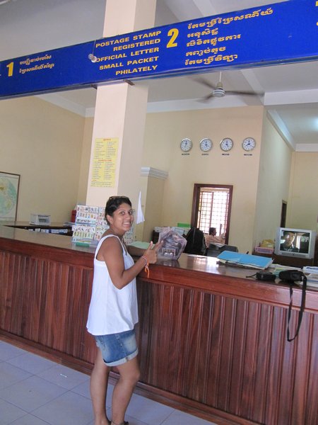 finally finding a working post office... laos doesnt appear to have one