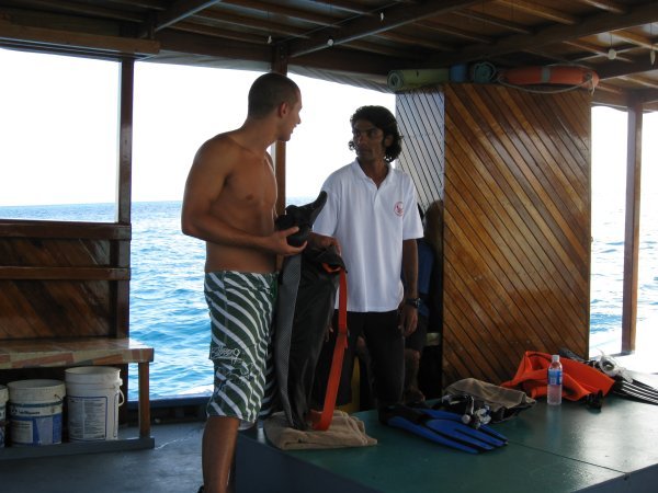 Italian rep, Stefano and the other dive master