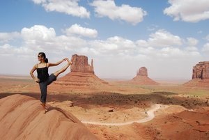 Leaning on Monument Valley