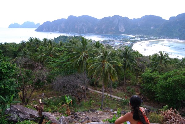 Overlooking Phi Phi Don's bays and village