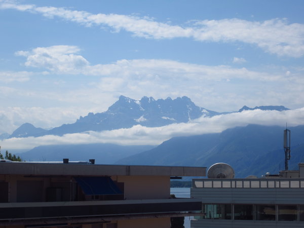 Swiss Alps from CouchSurfer host's balcony!