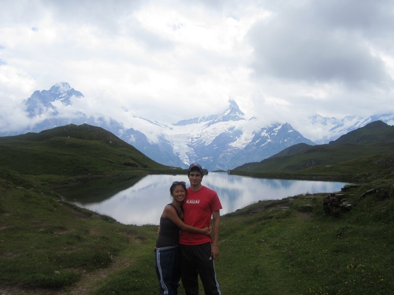 Arriving at Bachalpsee, two beautiful freshwater lakes