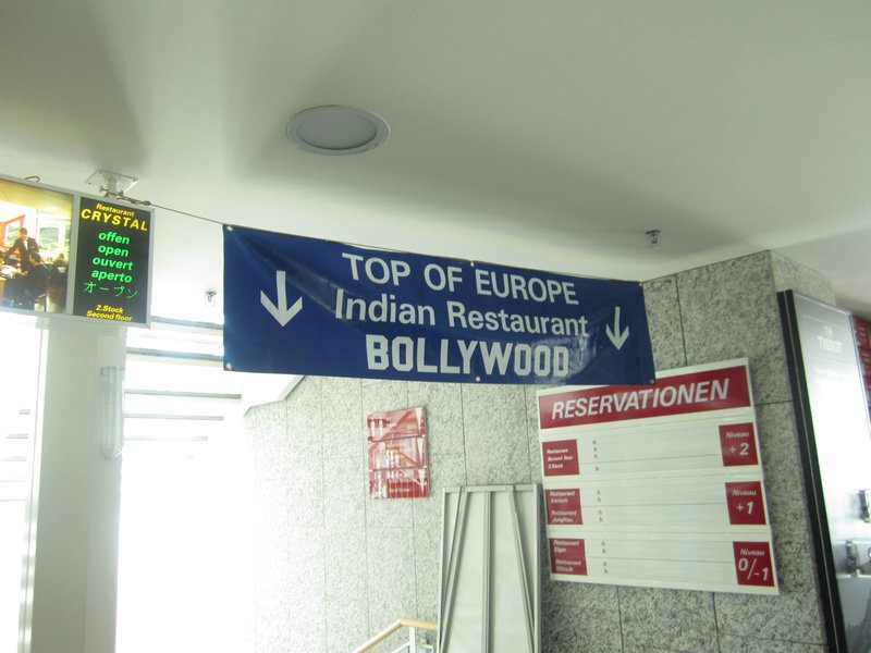 Oh, of course. Bollywood Restaurant at the top of Jungfrau, how logical.