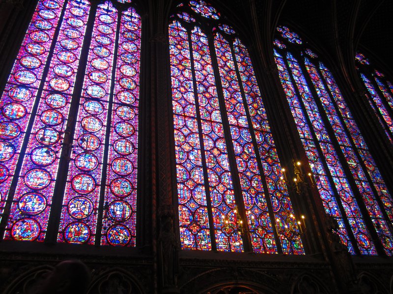 Amazingly detailed stained glass at Sainte-Chapelle