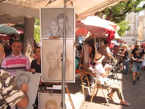Caricaturists fill Plaza Tertre in Montmartre