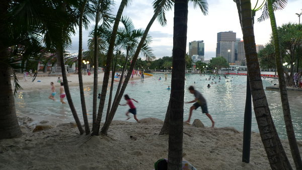 Brisbane - South Bank - A improvised beach along the river
