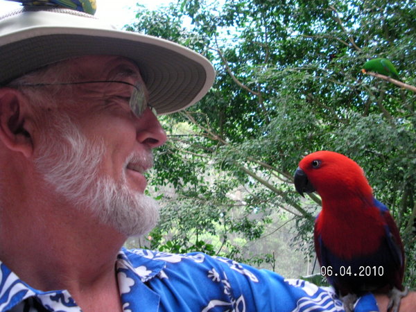 Barry and Parrot At Kuranda