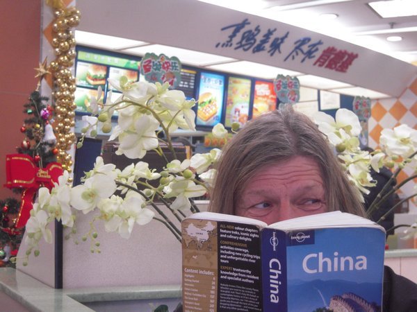 another traveller hides inside a lonely planet guide book