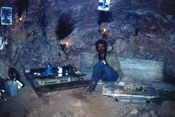 inside my cave at mikinis in greece. it was a 3,000 year old bee-hive burial tomb