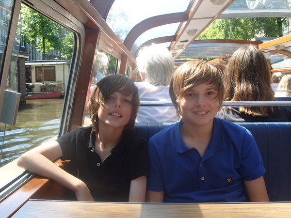 Harry & Dan on the canal boat