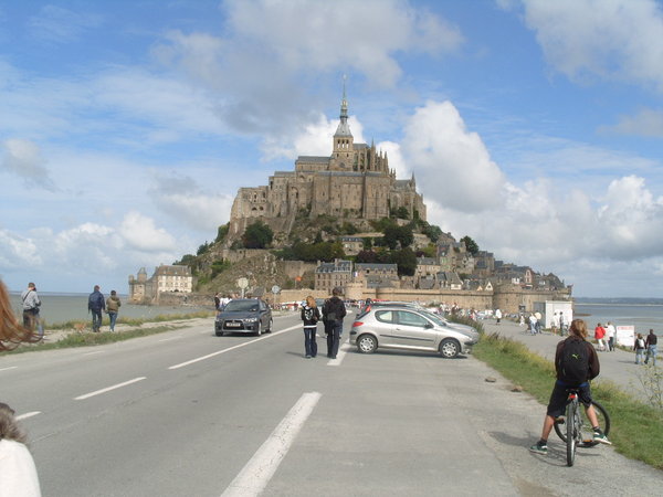 The approach to Le Mont St Michel