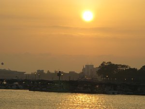 Sunset in Tainan harbor