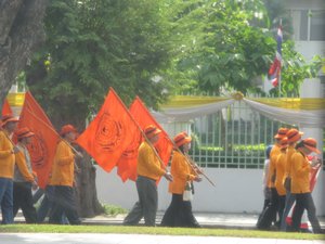 Red shirt protesters in Bangkok city