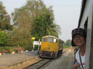 lilan riding the Deathhill train over the river Kwai