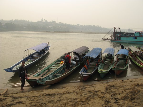 ferry boat to cross the Mekong river