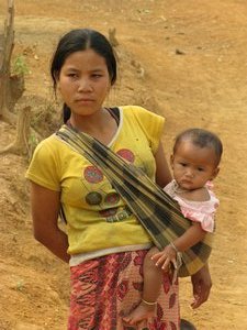Young Hmong Mother and Child