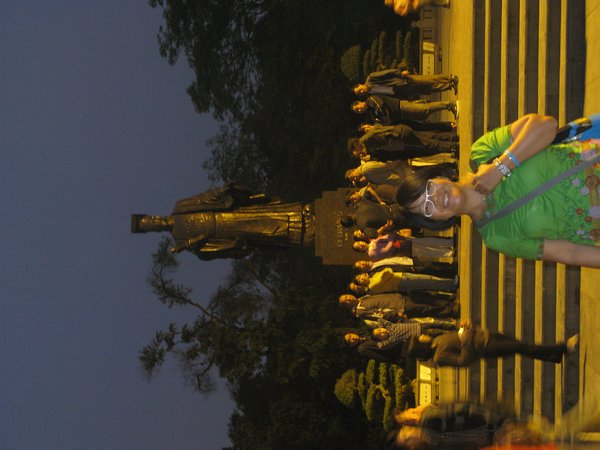 Con Fu Chi statue on Square in Hoi Noi city