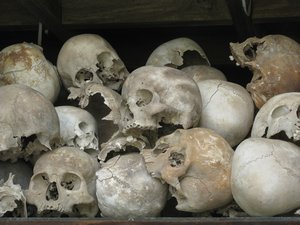 skulls from victims of the killing field