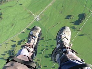 Me looking down on earth as we were parachuting down to the field below