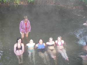 Barbara and the ladies soaking up the hot spring