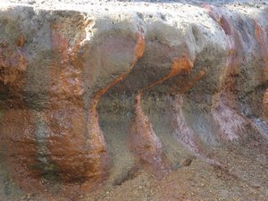 Oxydation of iron leaving nice coper color stain on rocks