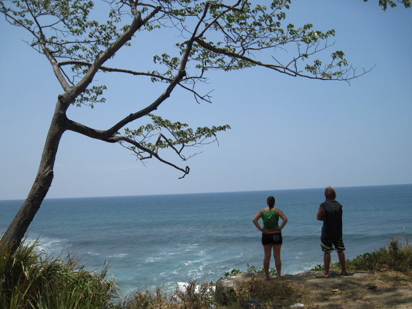 Allyne and Jordan checking the waves