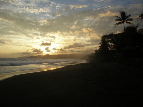sunset over the beach, El Salvador