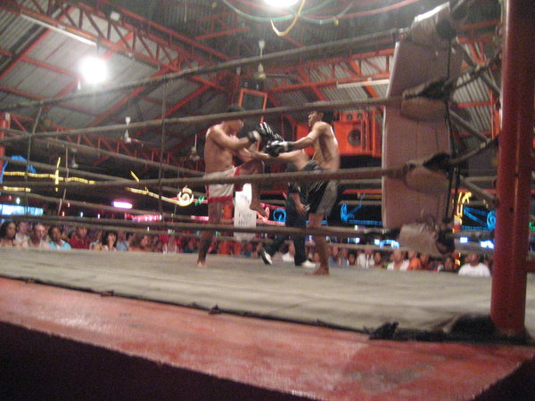 Ringside at Muay Thai boxing match