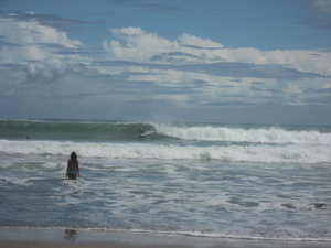 Vicky admiring my surfing skills in Bali