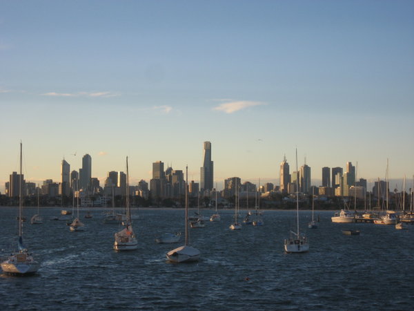 Melbourne cityscape from St Kilda
