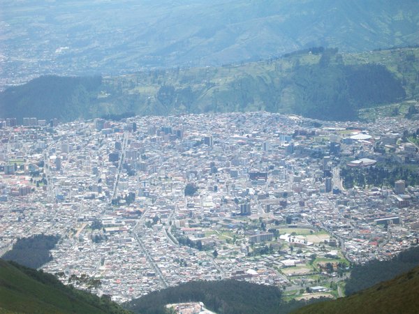 Quito as seen from the top of the cable car