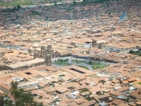 Cusco city centre as seen from Cristo Blanco