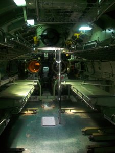 Inside the Abtao's torpedo compartment
