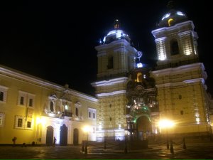 Lima's San Francisco Church at night
