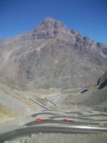 The winding road through the Andes