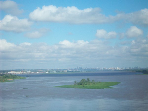 View of Asuncion across the Paraguay River 