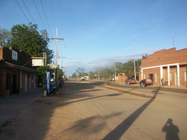 A dusty street just off the main road