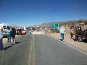 Roadblock outside of Humahuaca