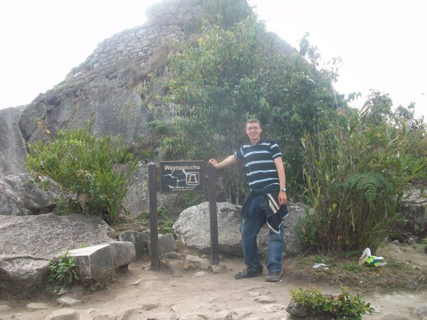 At the top of Huayna Picchu