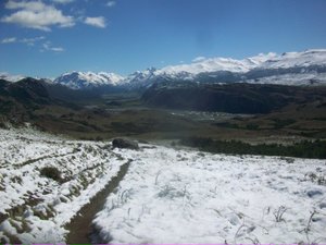 Snowy hills above El Chalten